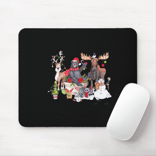 Funny Woodland Weihnachten Ansammlung für Ani Mousepad (Mit Mouse)