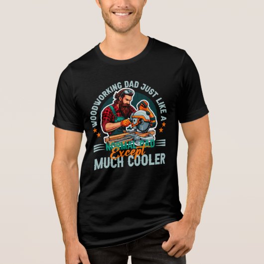 Funny Woods Carpenter Vater Familienmann Tri-Blend Shirt (Vorderseite)