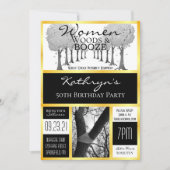 Funny Woodsy Frau Getaway Einladung (Vorderseite)