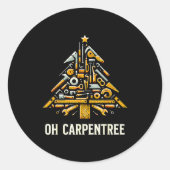 Funny Woodworking Woodworker Carpentry Christmas T Runder Aufkleber (Vorderseite)