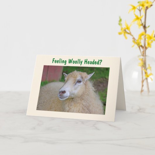 Funny Wooley Sheep wird gut Karte (Gelbe Blume)
