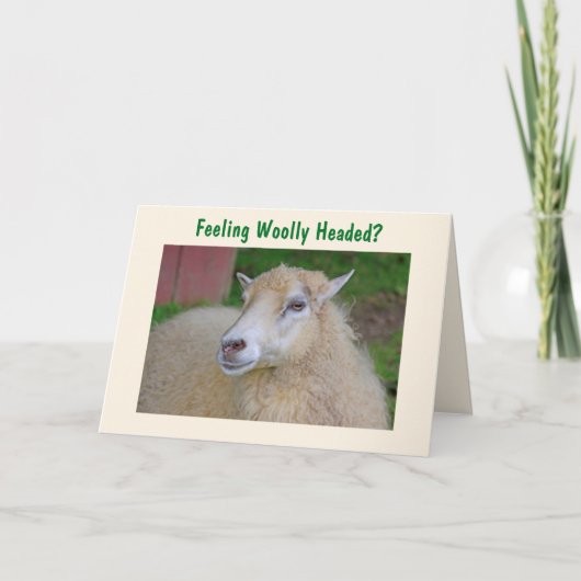 Funny Wooley Sheep wird gut Karte (Vorderseite)