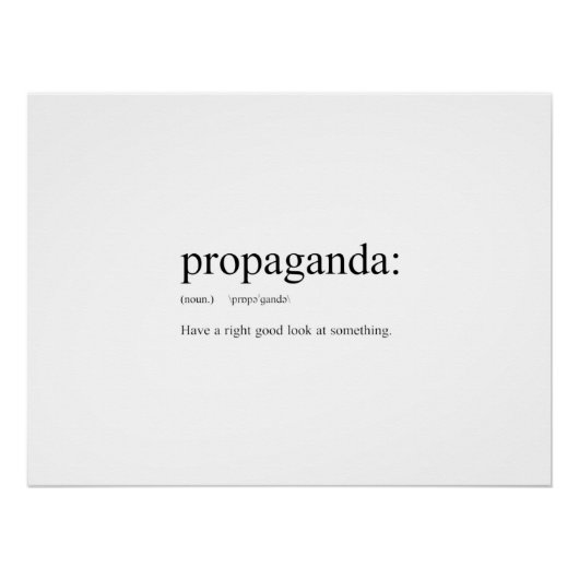 Funny Word Definitionen: Propaganda Poster (Vorderseite)