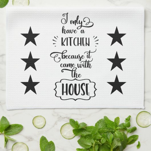 Funny Word Kunst in Schwarz und Weiß Geschirrtuch (Gefaltet)