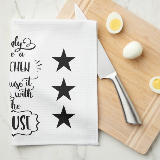 Funny Word Kunst in Schwarz und Weiß Geschirrtuch (Viertel Falte)