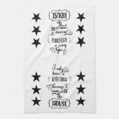 Funny Word Kunst in Schwarz und Weiß Geschirrtuch (Vertikal)