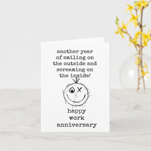 Funny Work Anniversary Card Sarcastic Karte (Gelbe Blume)