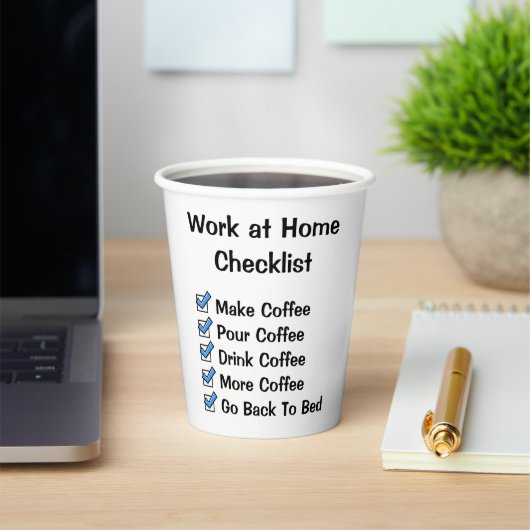 Funny Work at Zuhause Checklist Pappbecher (InSitu)