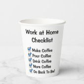 Funny Work at Zuhause Checklist Pappbecher (Rückseite)