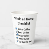 Funny Work at Zuhause Checklist Pappbecher (Vorderseite)