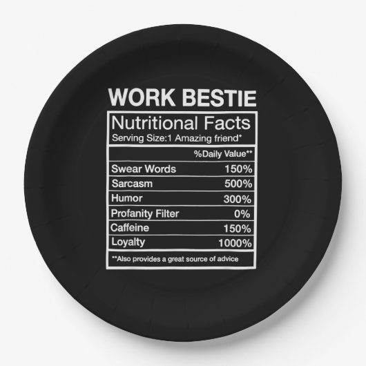 Funny Work Bestie Definition, Unglaublich witzig C Pappteller (Vorderseite)
