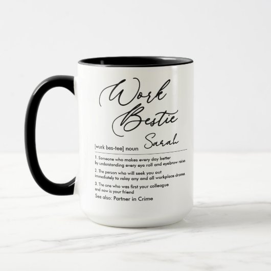 Funny Work Bestie Individuelle Name Definition Tasse (Links)