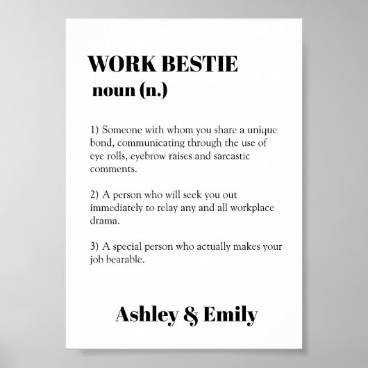 Funny Work Bestie Picture Gift Unglaublich witzig  Poster (Vorne)