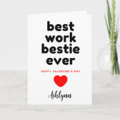 Funny Work Bestie Valentine's Day Karte (Vorderseite)