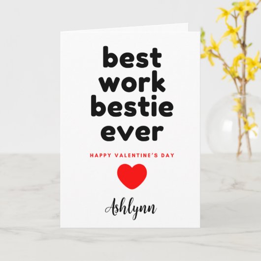 Funny Work Bestie Valentine's Day Karte (Gelbe Blume)