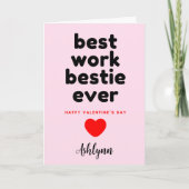 Funny Work Bestie Valentines Karte (Vorderseite)
