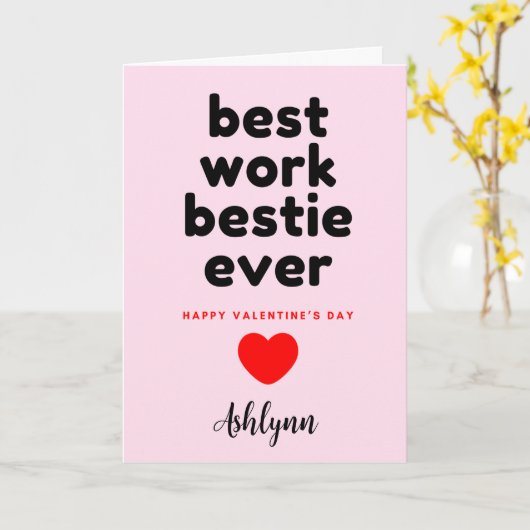 Funny Work Bestie Valentines Karte (Gelbe Blume)