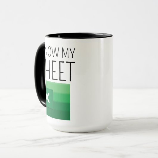 Funny Work Colleague Spreadsheet Gift Coffee Mug, Tasse (Vorderseite Links)