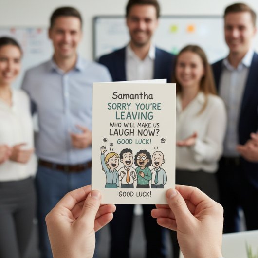 Funny Work Friend Goodbye Colleague Leaving Karte