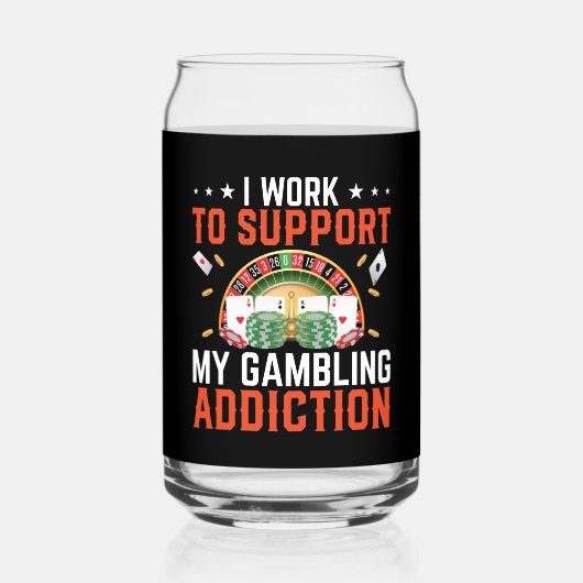 Funny work gambling addition wort Kunst Casino Dosenglas (Vorderseite)