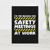 Funny Work Meme - Safety Meetings Funny Co Worker Karte (Vorderseite)