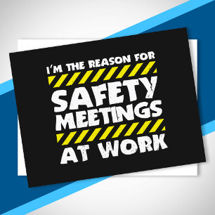 Funny Work Meme - Safety Meetings Funny Co Worker Postkarte