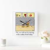 Funny "Work Safety" Spaß Wall Clock Quadratische Wanduhr (Zuhause)