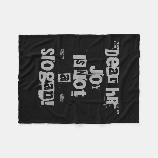 Funny Work Tee Dear Hr, Joy Is Not A Slogan Fleecedecke (Vorderseite (Horizontal))