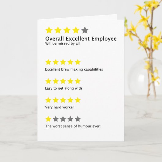 Funny Work Verlassend Mitarbeiter Review Joke Karte (Gelbe Blume)