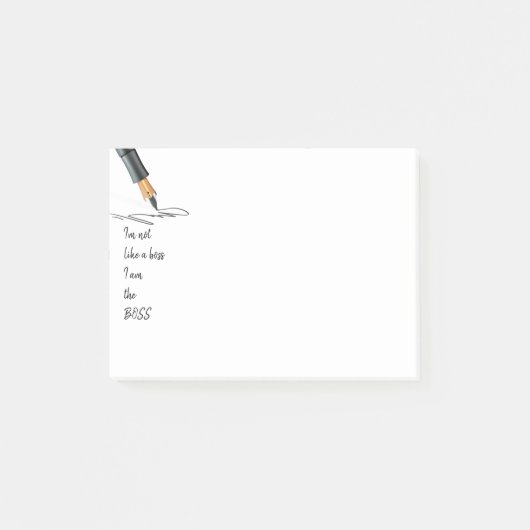 Funny Work Zitat Ich bin der Boss Post-it Klebezettel (Vorderseite)