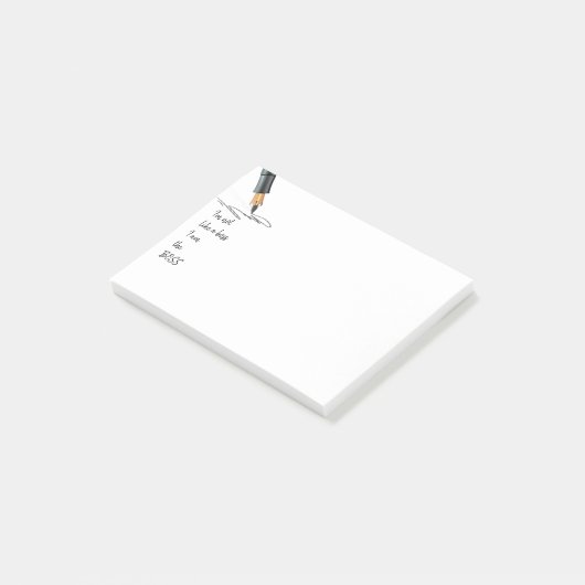 Funny Work Zitat Ich bin der Boss Post-it Klebezettel (angewinkelt)