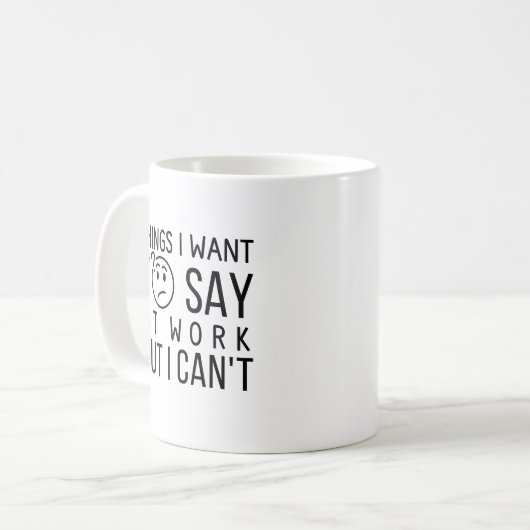 Funny Work Zitat Kaffeetasse (Vorderseite Links)