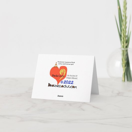 Funny Work Zone Awareness Week Grußkarte Karte (Rückseite)