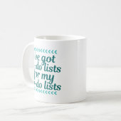 Funny Workaholic to Do List Kaffeetasse (Vorderseite Links)