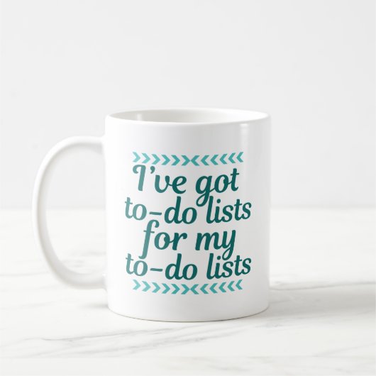 Funny Workaholic to Do List Kaffeetasse (Links)