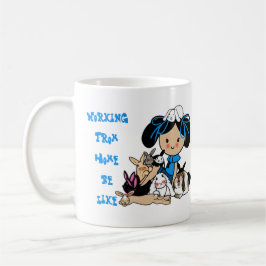 Funny Working from Zuhause Crazy Bunny Lady Rabbit Kaffeetasse