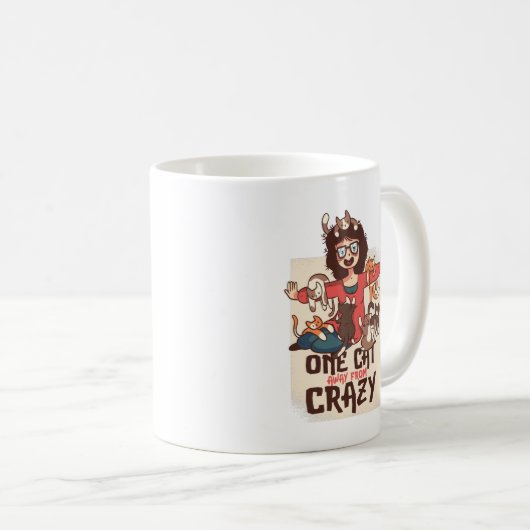 Funny Working from Zuhause with Cats - Crazy Cat L Kaffeetasse (VorderseiteRechts)