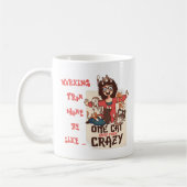 Funny Working from Zuhause with Cats - Crazy Cat L Kaffeetasse (Links)