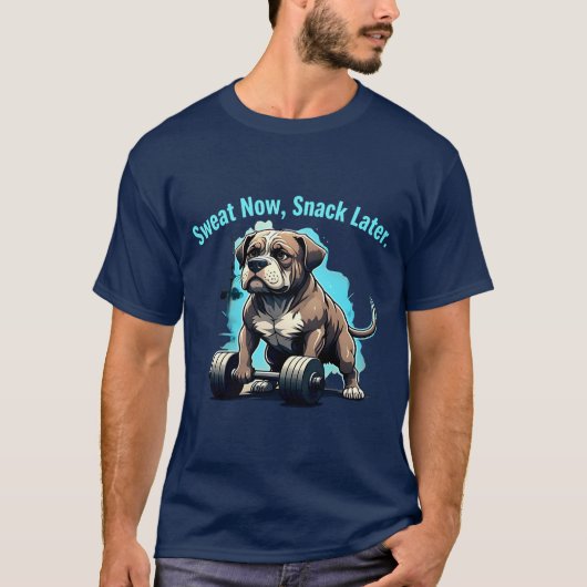 Funny Workout Dog Gym Design T-Shirt (Vorderseite)