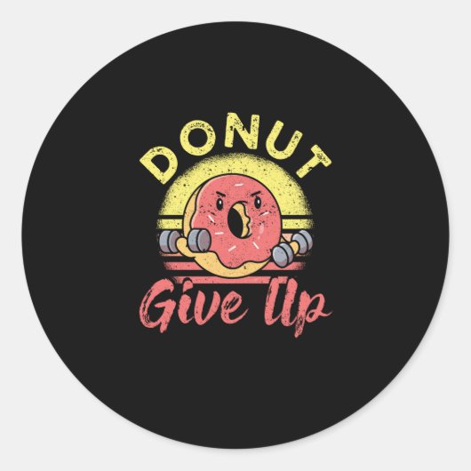 Funny Workout Fitness Gym Barbell Runder Aufkleber (Vorderseite)