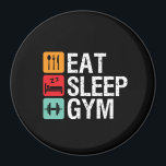 Funny Workout Fitness Übung Essen Schlaf Gym Magnet<br><div class="desc">Iss Schlafanzug. Das Design ist fein, schnörkellos und leise für alle, die im Fitnessraum trainieren, Laufband laufen, trainieren und trainieren. Diese Fitness Fitnessstudio Motivation Ware ist großartig zu tragen, wenn es Squats, Heft, Gebäude Muskel am Gymnasium. Ideal für Bodybuilder, Gymnastiktrainer und Fitness-Instruktor. Große Weihnachtsgeschenke und Geburtstagsgeschenk für jemanden, der Spaß,...</div>