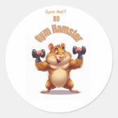 Funny Workout Hamster Design Runder Aufkleber (Vorderseite)
