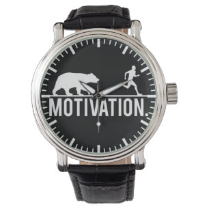 Funny Workout Motivation - Bear Chasing Jogger Armbanduhr