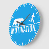 Funny Workout Motivation - Bear Chasing Jogger Große Wanduhr (Winkel)