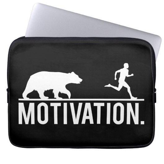 Funny Workout Motivation - Bear Chasing Jogger Laptopschutzhülle (Vorderseite)