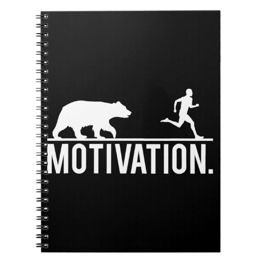 Funny Workout Motivation - Bear Chasing Jogger Notizblock (Vorderseite)