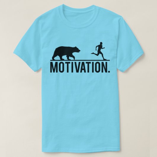 Funny Workout Motivation - Bear Chasing Jogger T-Shirt (Design vorne)