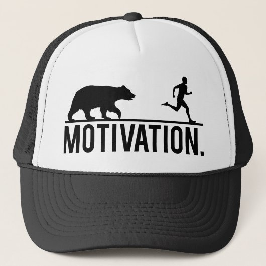 Funny Workout Motivation - Bear Chasing Jogger Truckerkappe (Vorderseite)