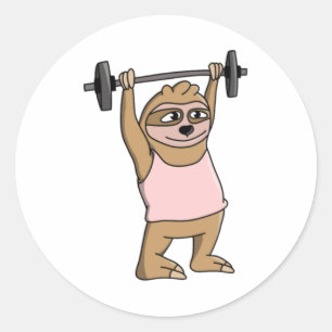 Funny Workout Sloth Sticker