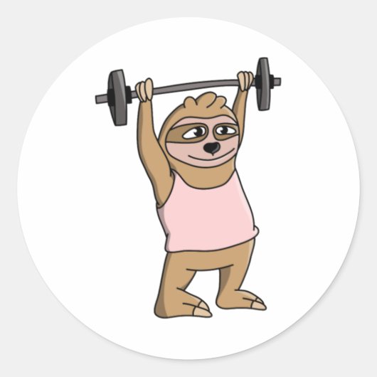 Funny Workout Sloth Sticker (Vorderseite)